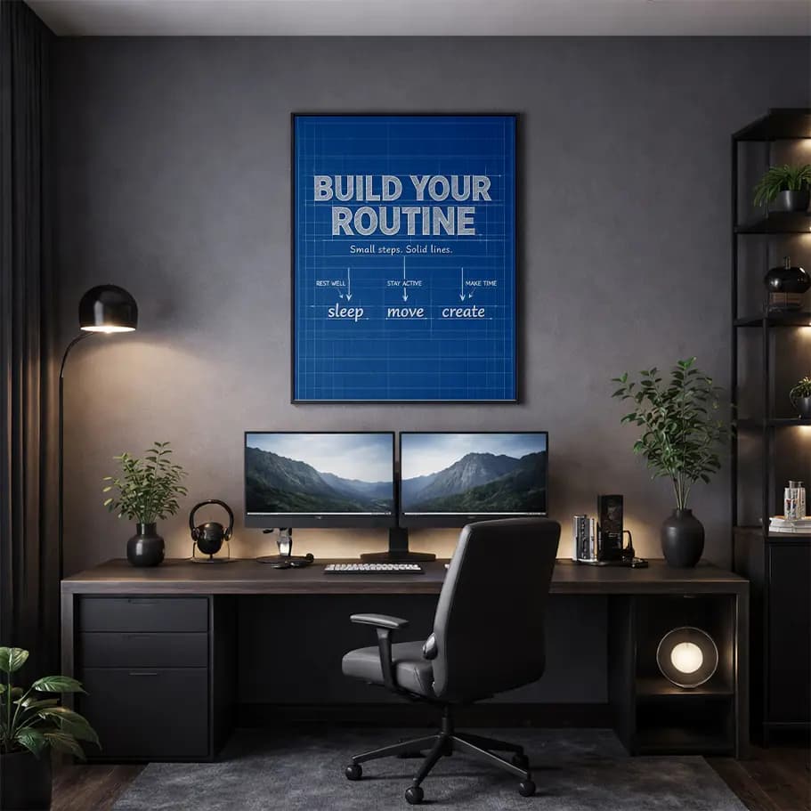 Build Your Routine Motivasyon Posteri
