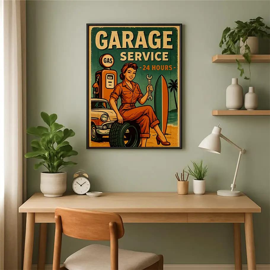 Retro Garage Posteri