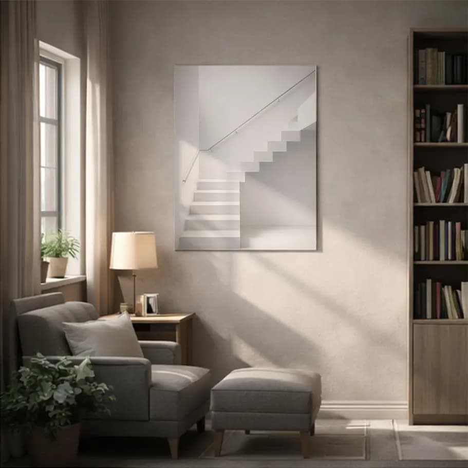 Siyah Beyaz Minimal Merdiven Poster