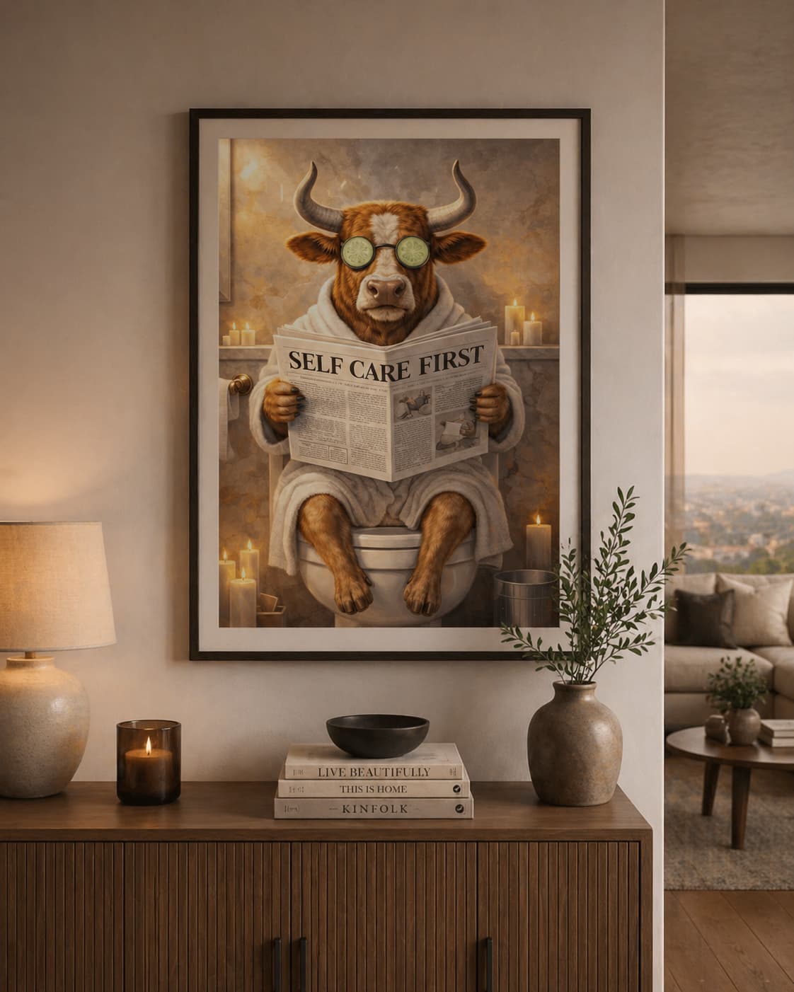 Self Care First Spa Keyfi Yapan Boğa Poster