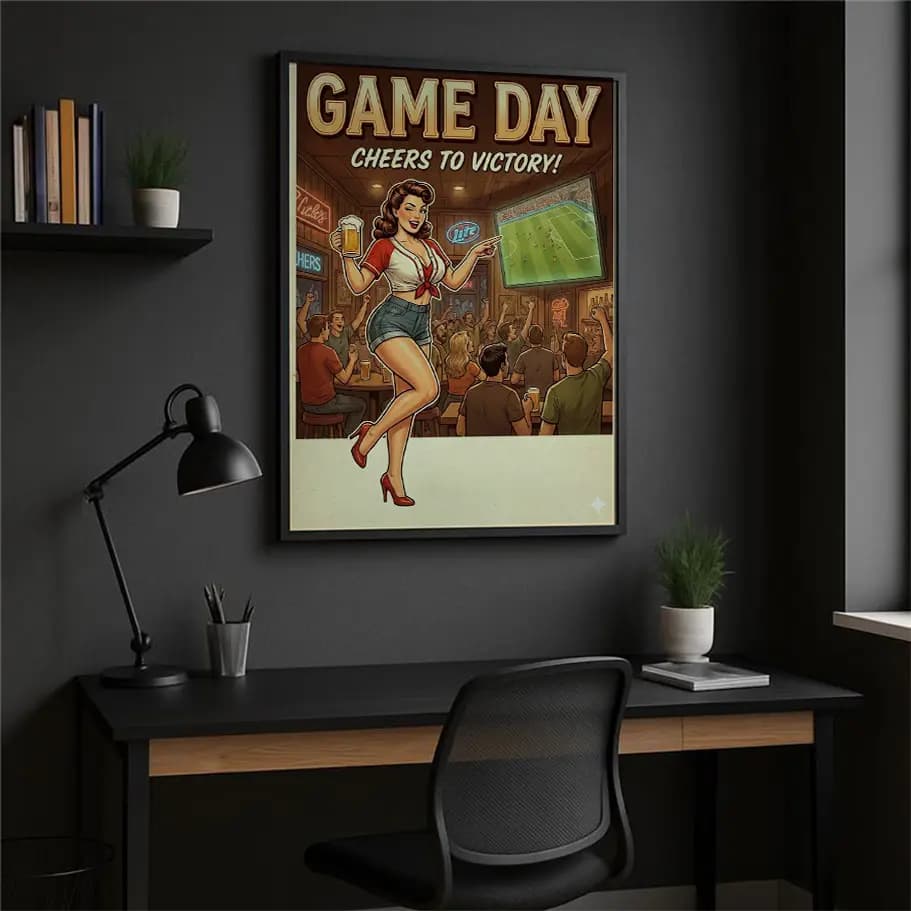 Game Day Retro Bar Posteri