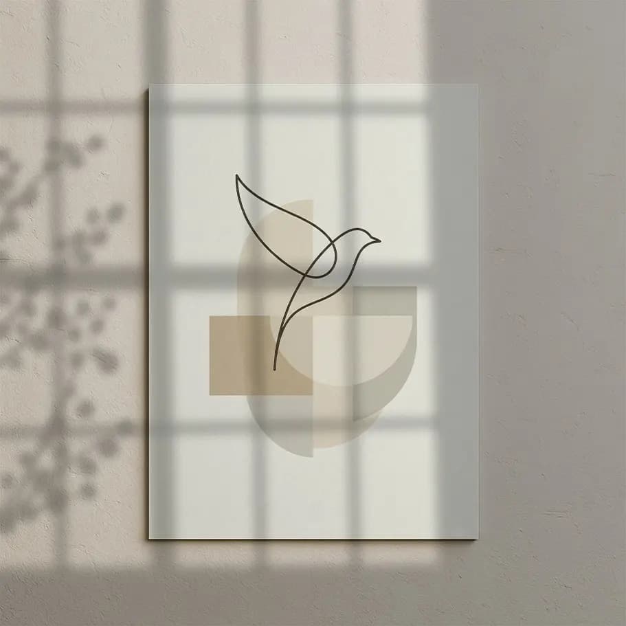 Minimal Kuş Çizimi Poster