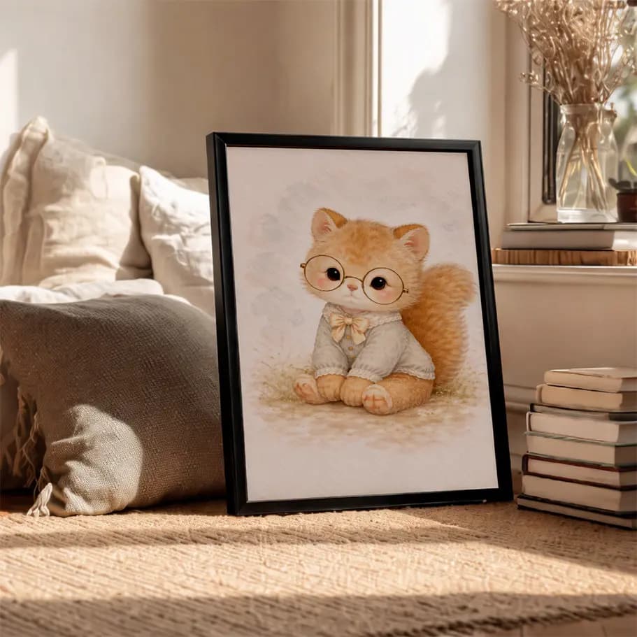 Gözlüklü Sevimli Sincap Posteri