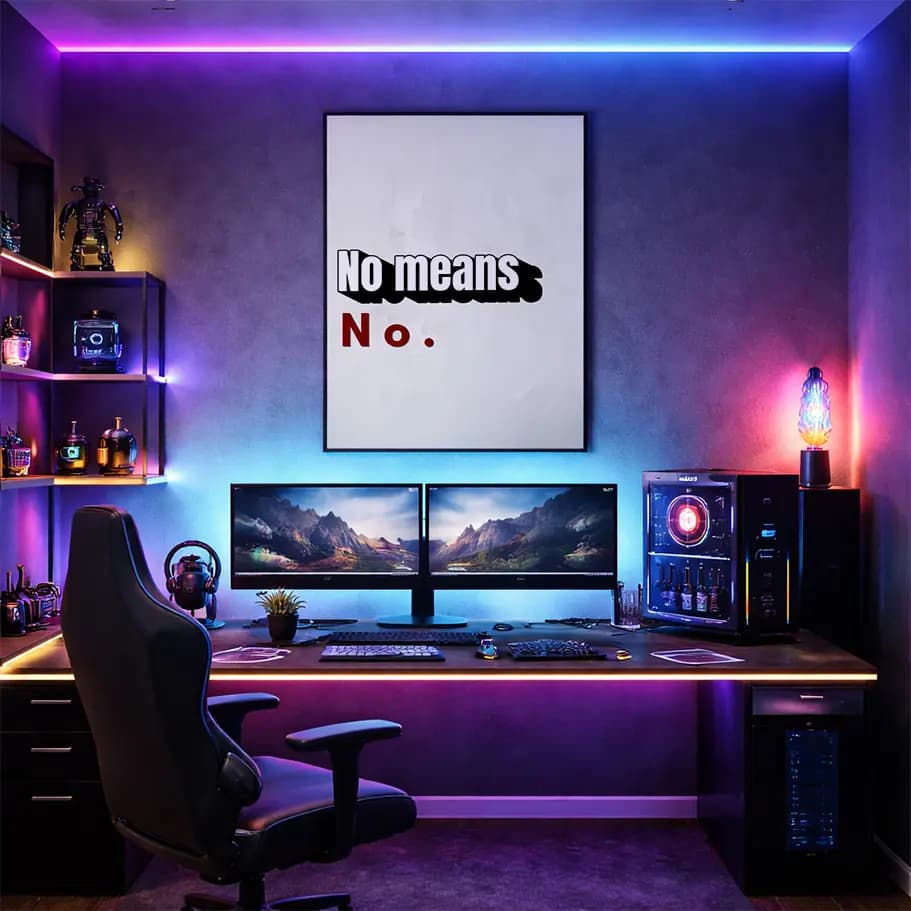 No Means No Minimal Tipografi Poster