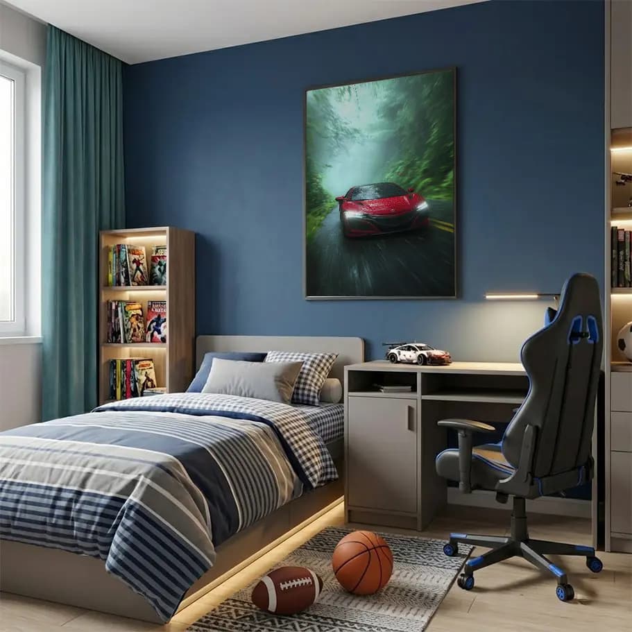 Kırmızı Süper Spor Araba Poster