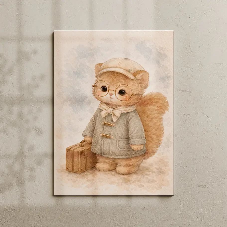 Sevimli Sincap Bebek Odası Posteri 