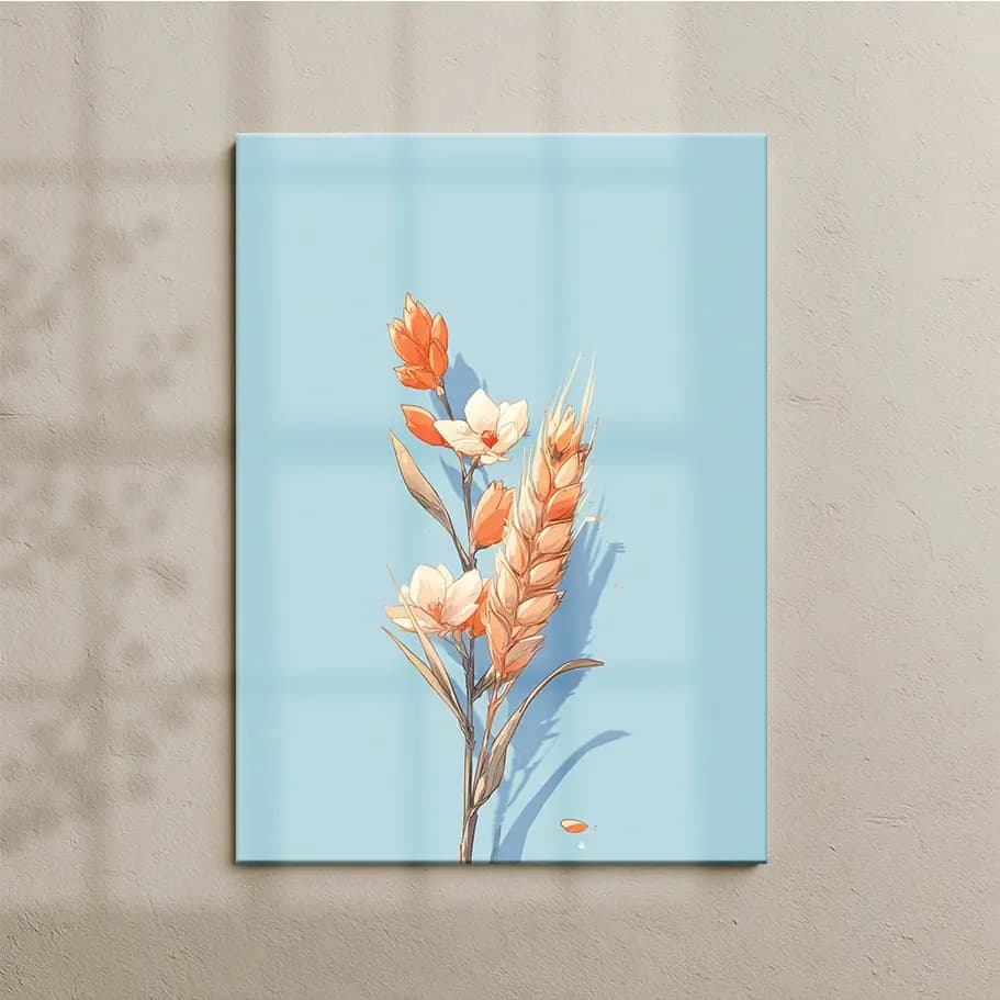 Başak (Virgo) Burç Posteri – Modern Minimal Çiçek & Başak Tasarım