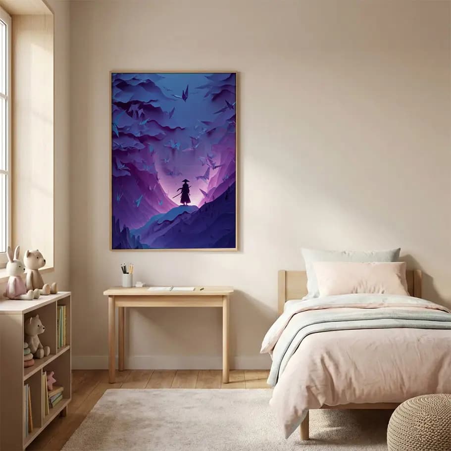 Samuray ve Origami Poster