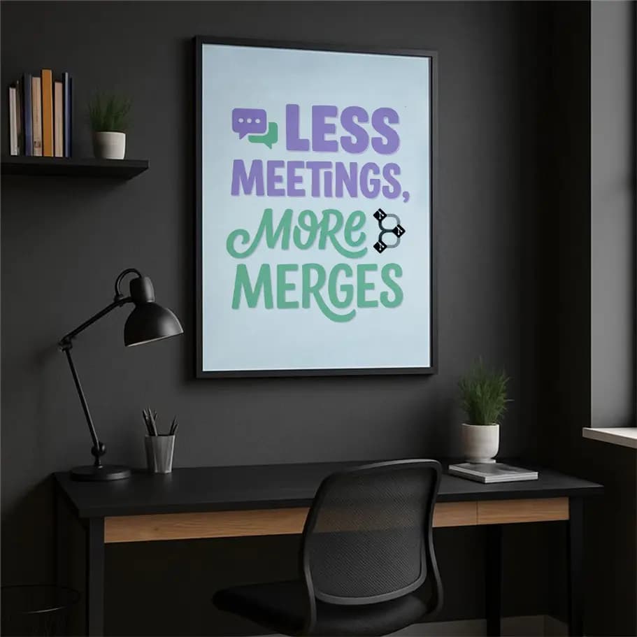 Less Meetings More Merges Poster