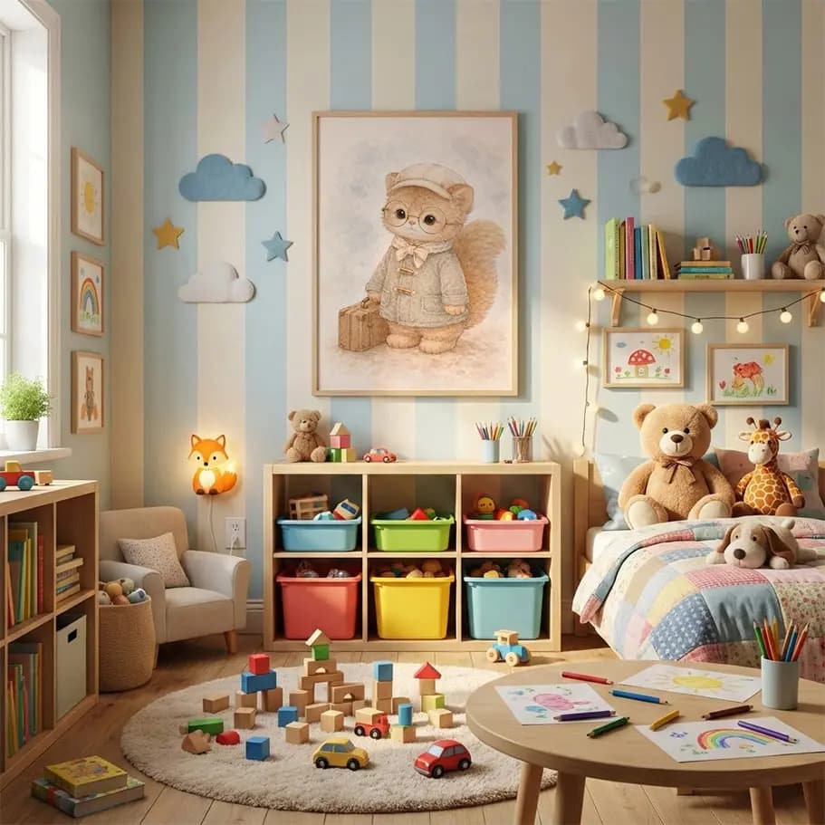 Sevimli Sincap Bebek Odası Posteri 