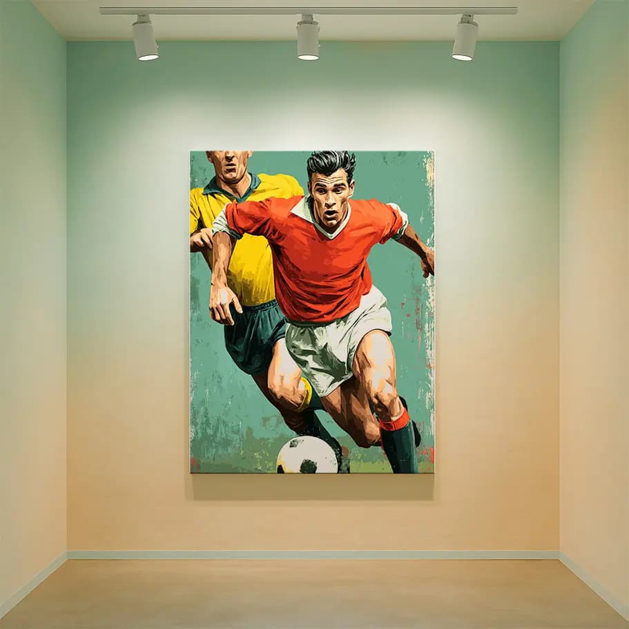 Vintage Futbolcu Posteri 