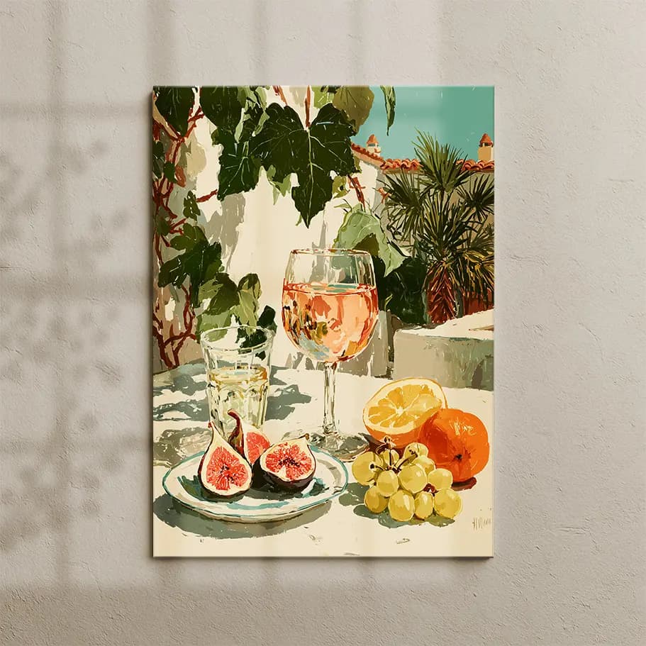 İncir, Üzüm ve Şarap Temalı Yaz Posteri