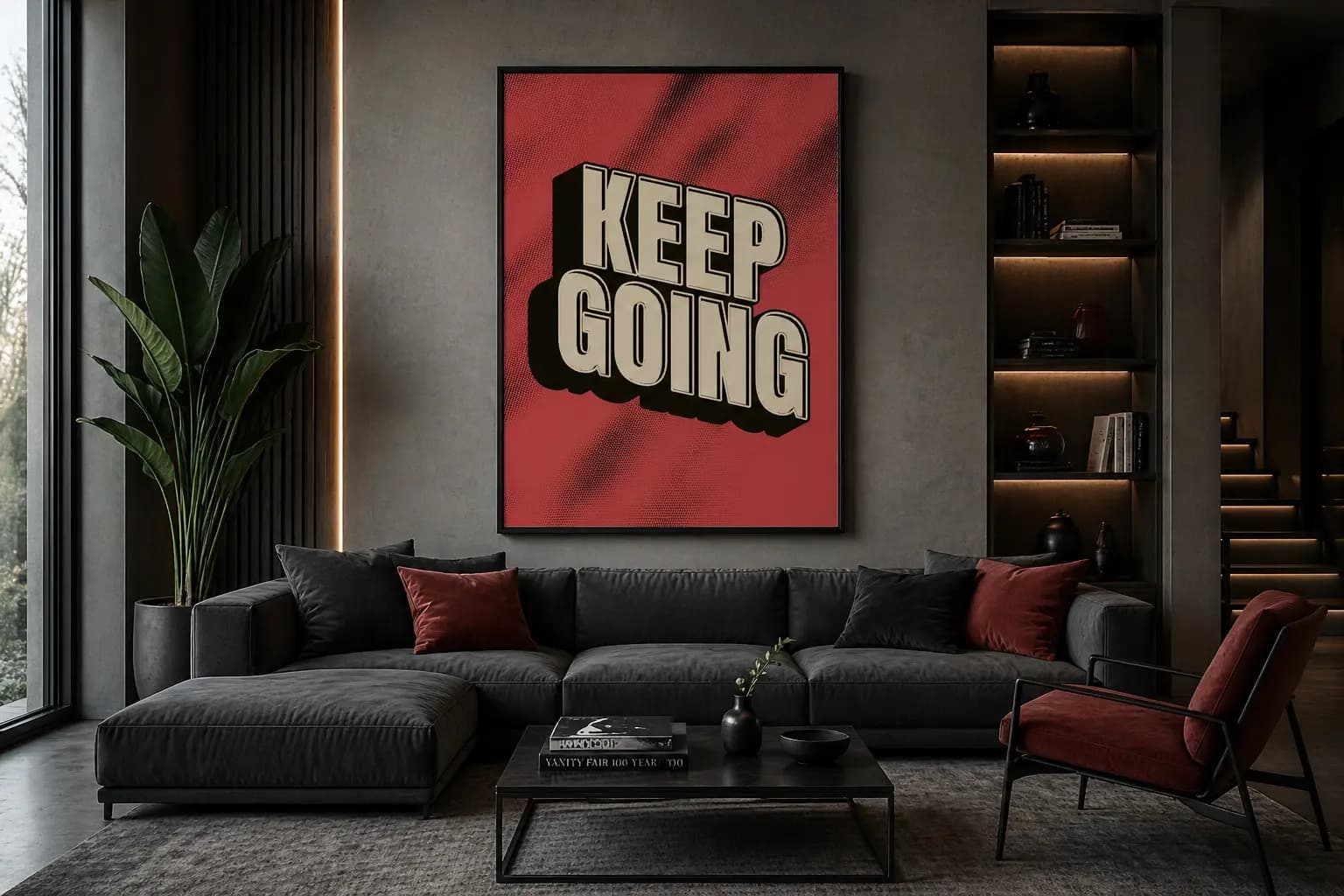 Keep Going Retro Motivasyon Tipografi Poster