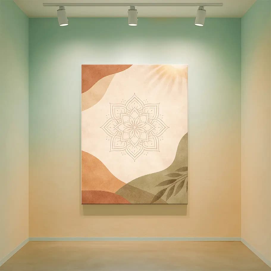 Modern Toprak Tonları Mandala Tablo Tasarımı