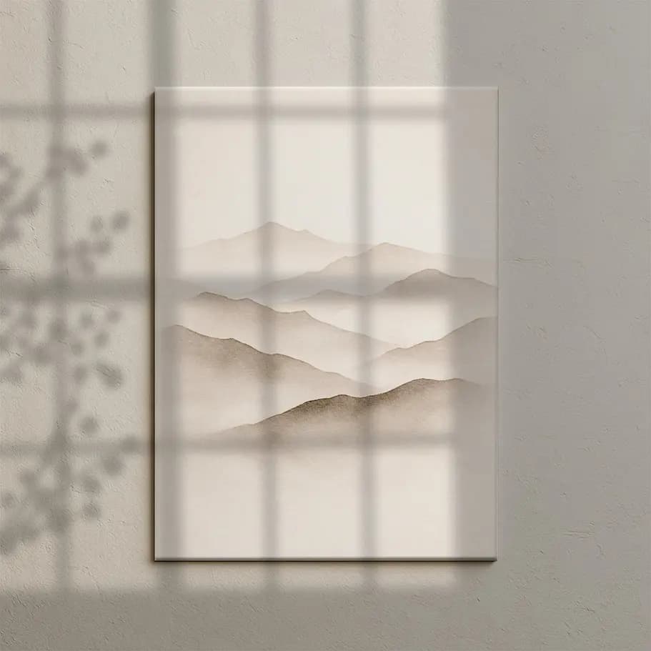 Minimal Sisli Dağlar Poster