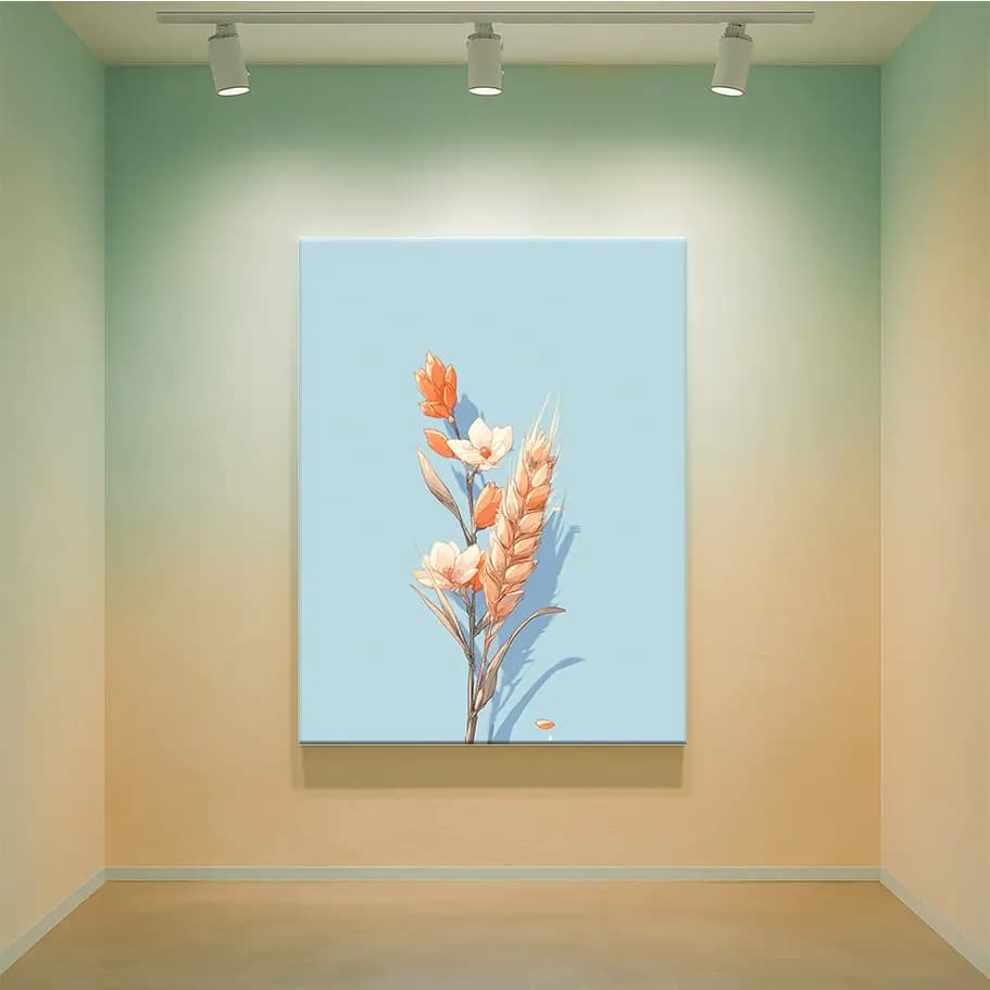 Başak (Virgo) Burç Posteri – Modern Minimal Çiçek & Başak Tasarım