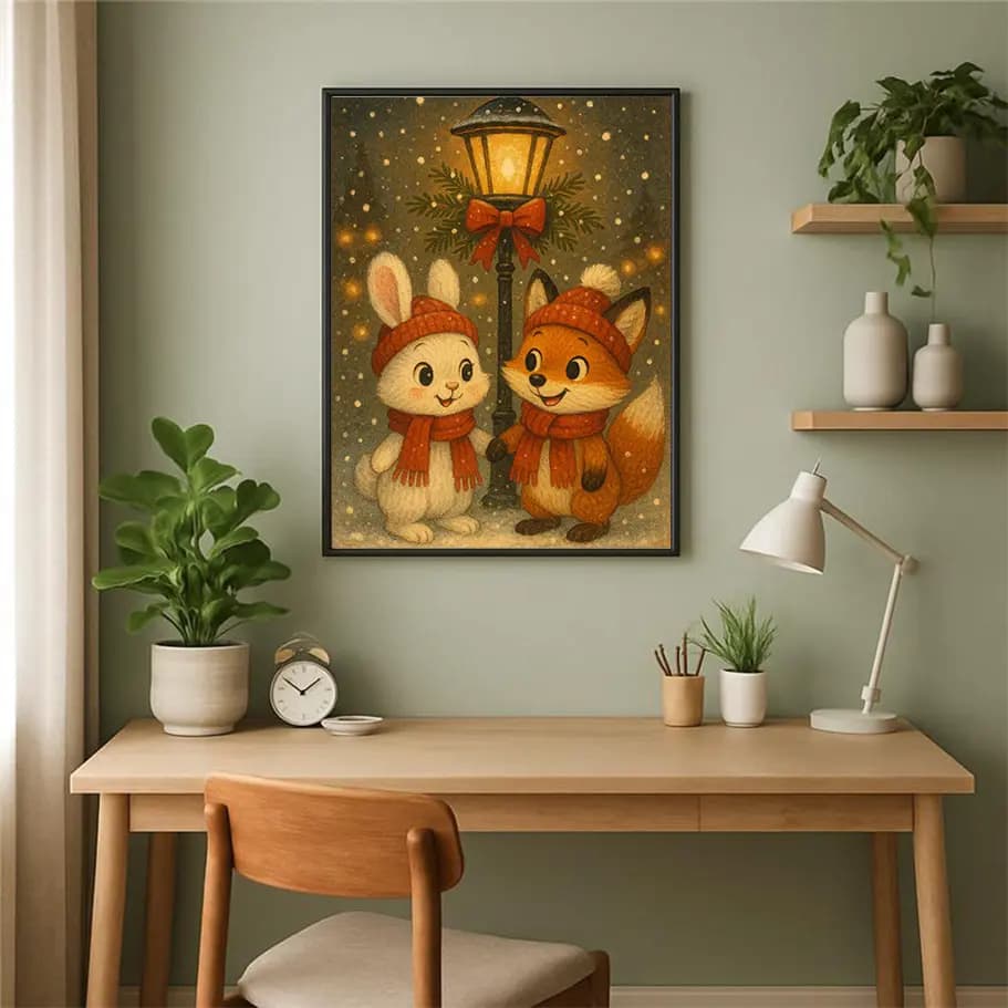 Sevimli Kış Tavşanı ve Tilki Posteri