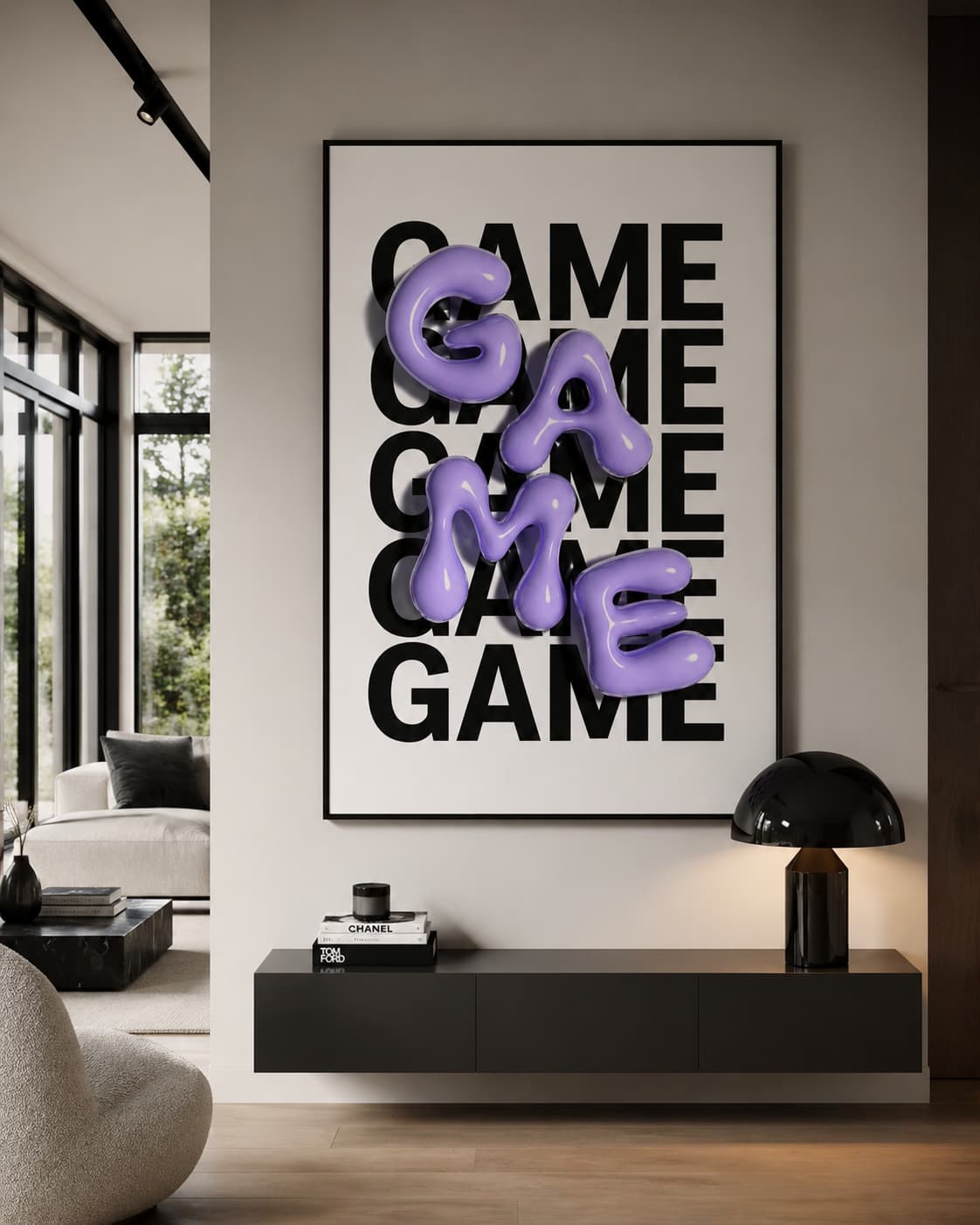 Game 3D Tipografi Modern Poster