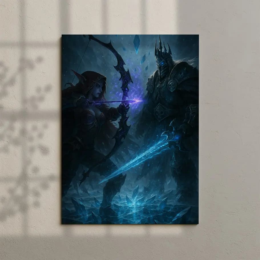 Sylvanas ve Lich King oyun posteri