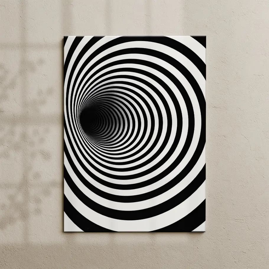 Siyah Beyaz Spiral Poster