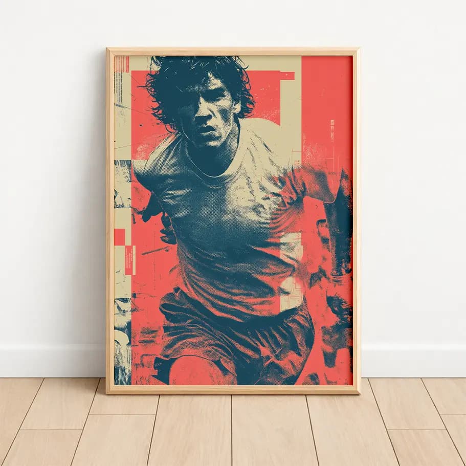 Retro Futbolcu Posteri