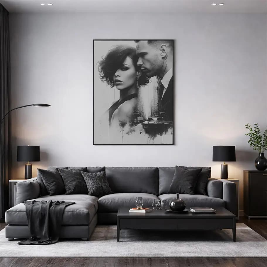 Siyah Beyaz Çift Poster