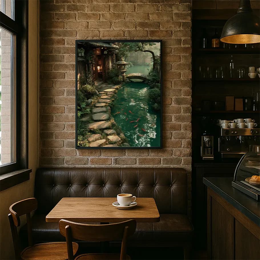 Koi Havuzu Manzara Posteri