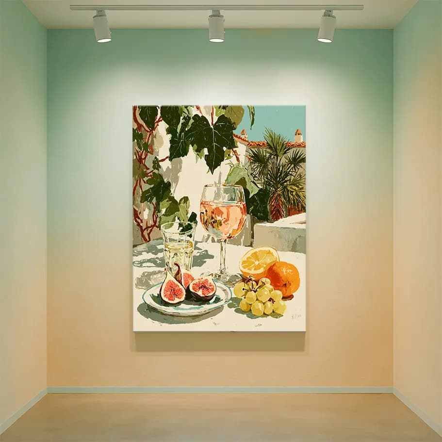 İncir, Üzüm ve Şarap Temalı Yaz Posteri