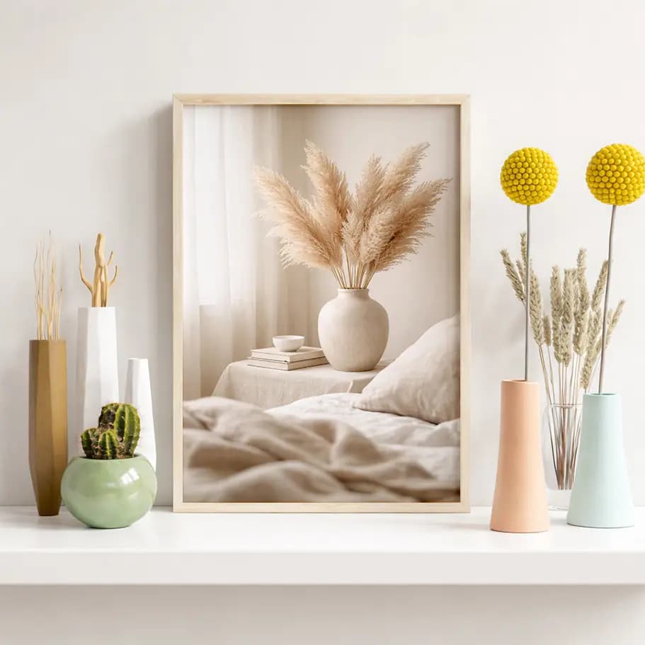 Minimal Boho Pampas Otu Poster