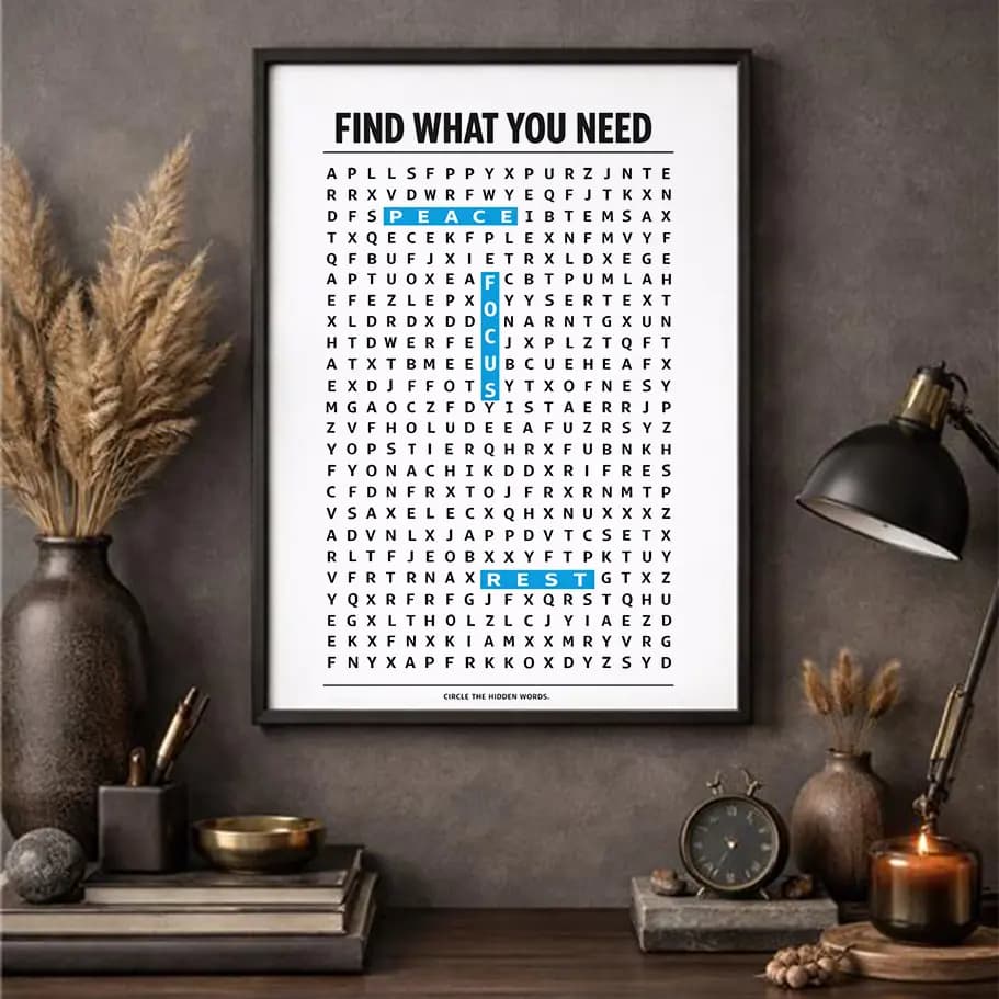 Kelime Bulmaca Motivasyon Posteri 