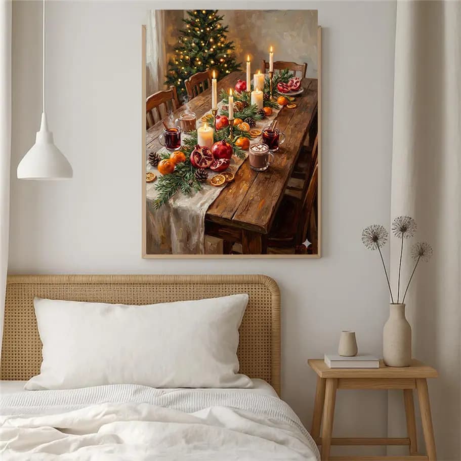 Yılbaşı Sofrası ve Noel Ağacı Huzurlu Kış Posteri