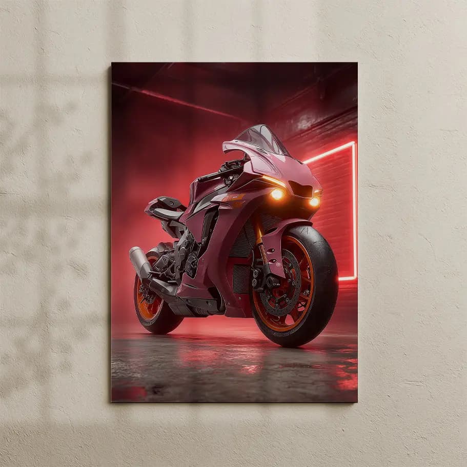 Bordo Spor Motosiklet Posteri