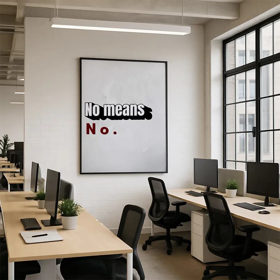 No Means No Minimal Tipografi Poster
