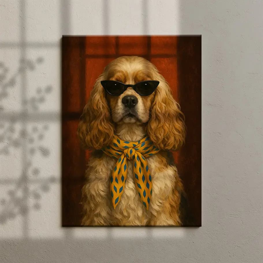 Fularlı Cocker Köpek Posteri