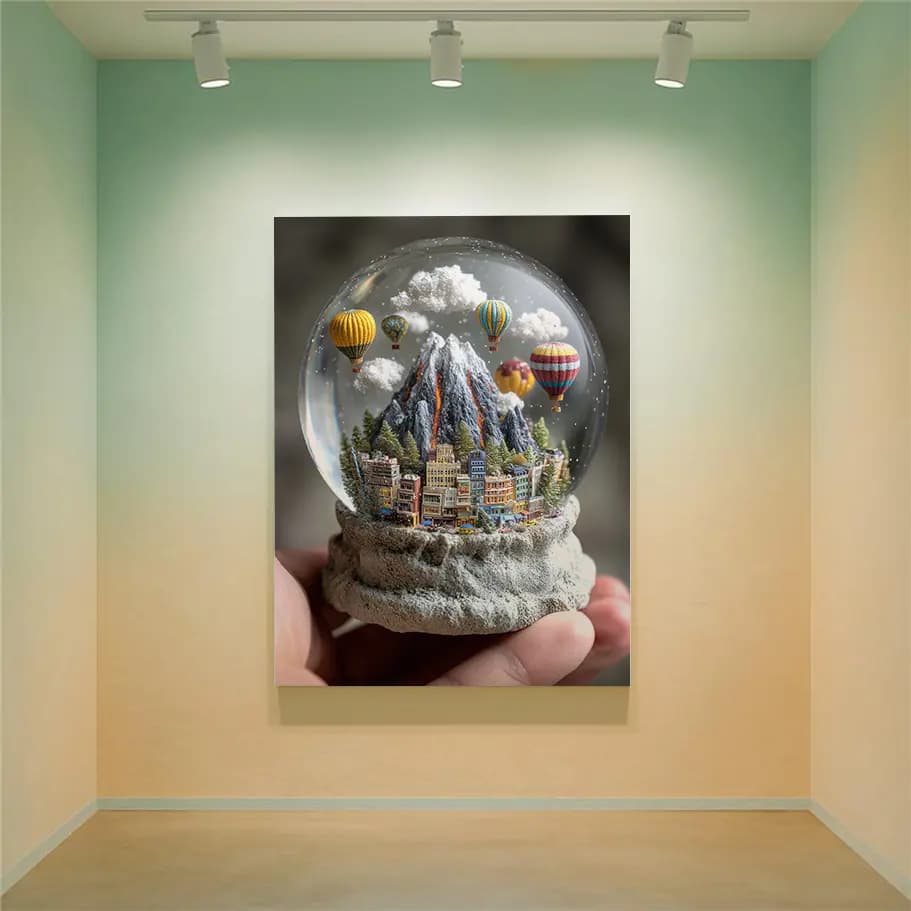 Balonlu Şehir ve Volkan Kar Küresi