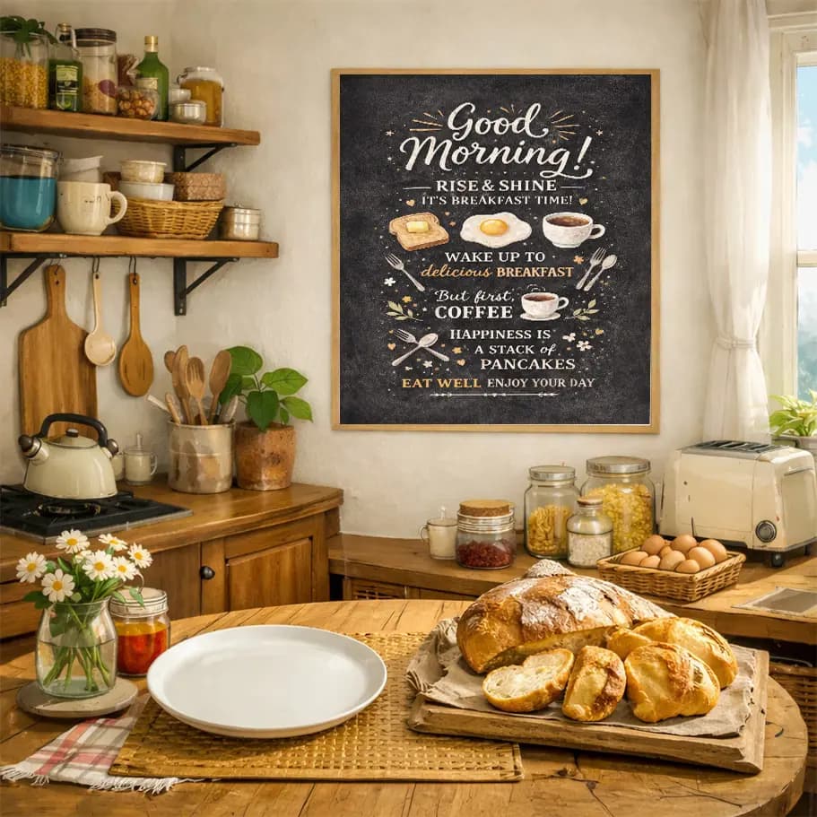 Kahvaltı ve Kahve Mutfak Posteri 