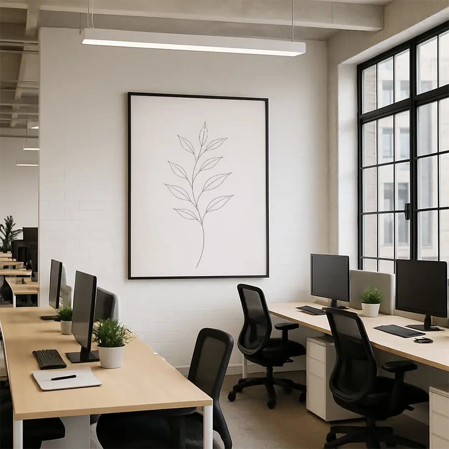 Minimal Yaprak Line Art Poster