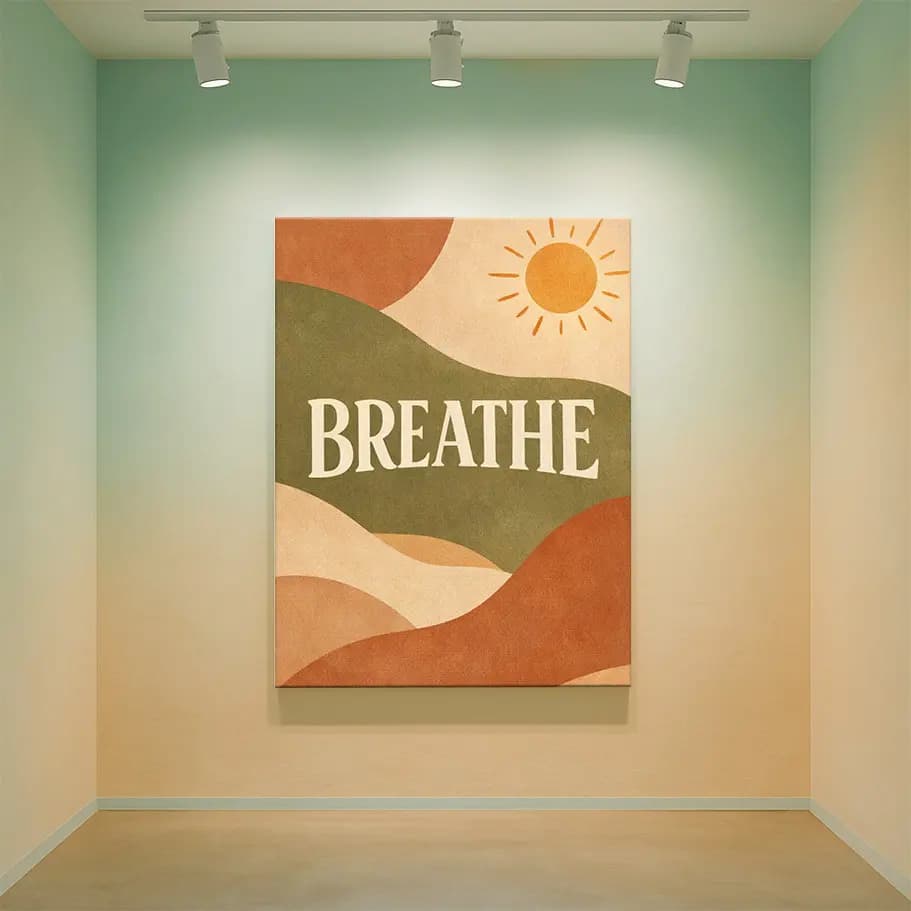 BREATHE Minimalist Boho Duvar Sanatı