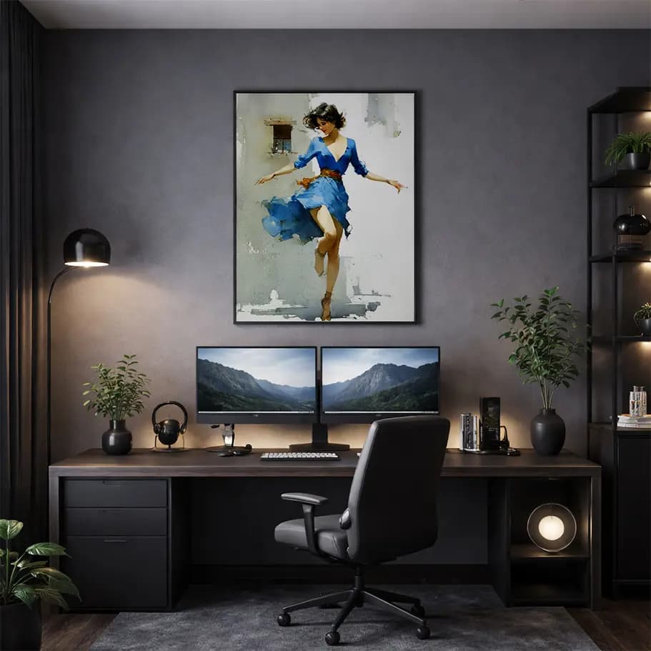 Suluboya Kadın Figürü Posteri