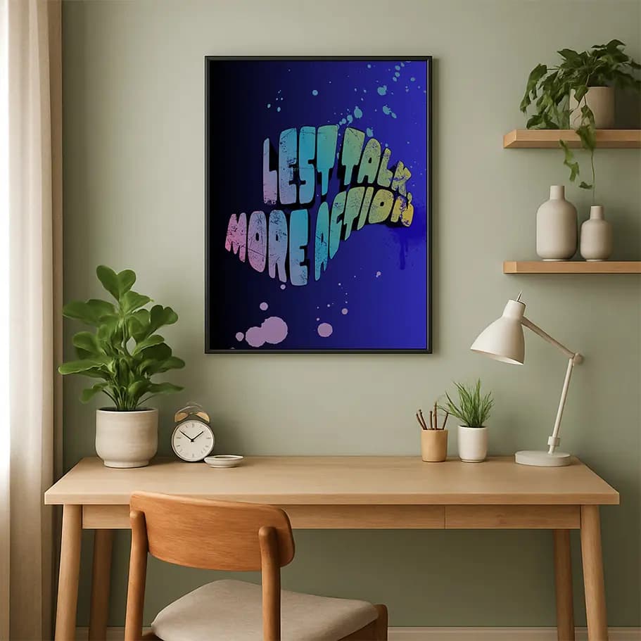 Let’s Talk More in Town Renkli Tipografi Poster