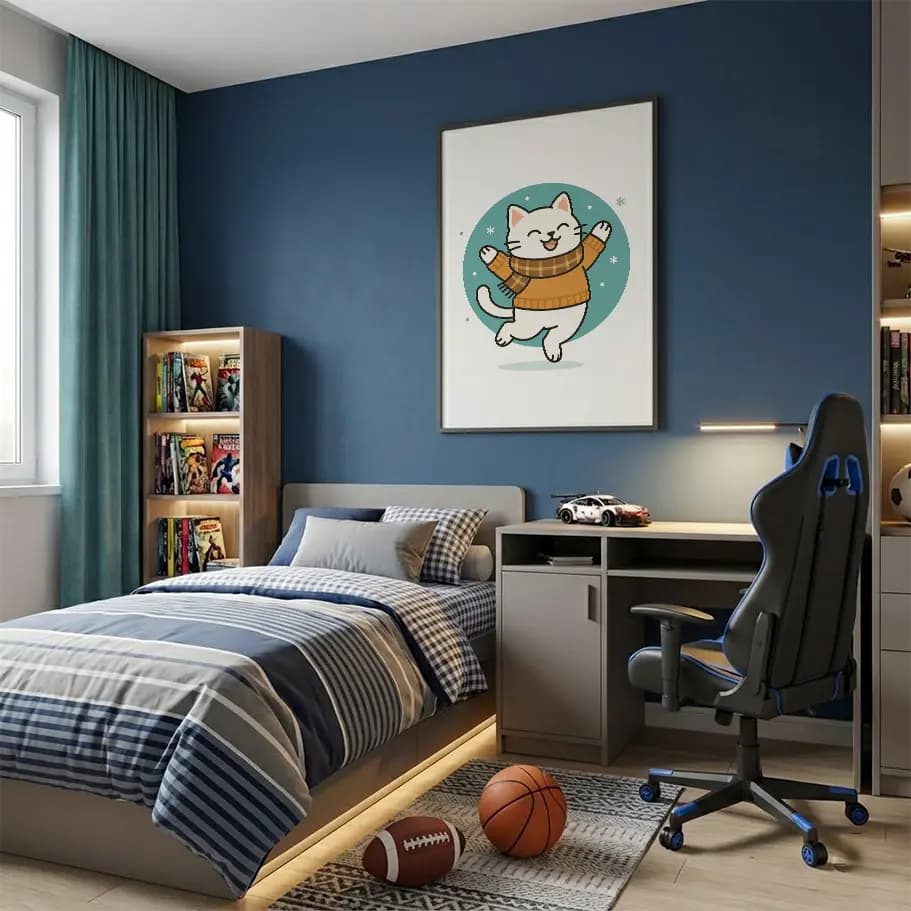 Sevimli Çizgi Kedi Posteri