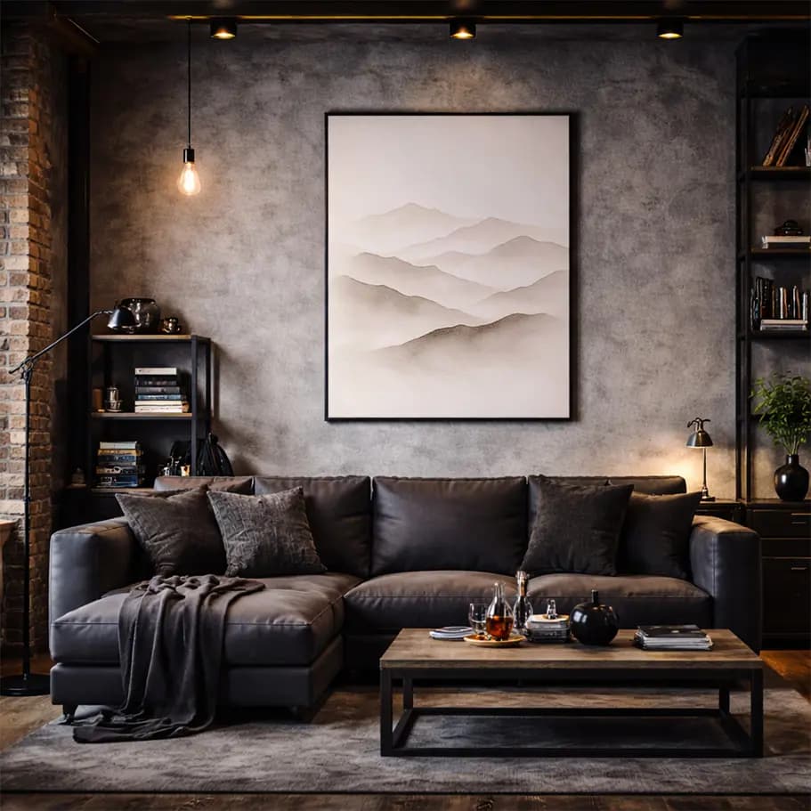 Minimal Sisli Dağlar Poster