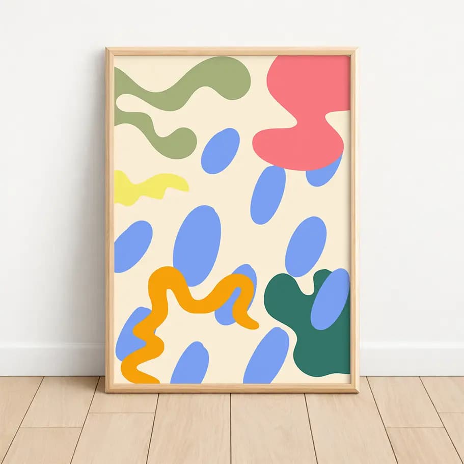 Renkli Organik Formlar Soyut Modern Poster