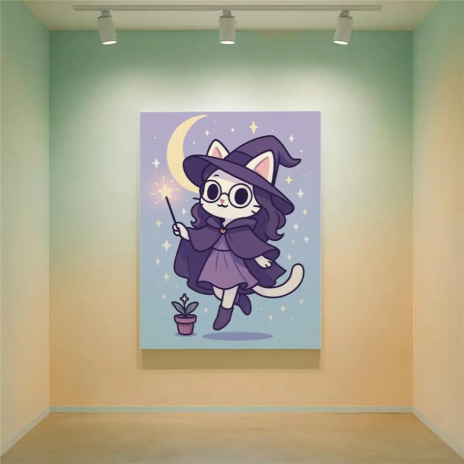 Sevimli Cadı Kedi Posteri