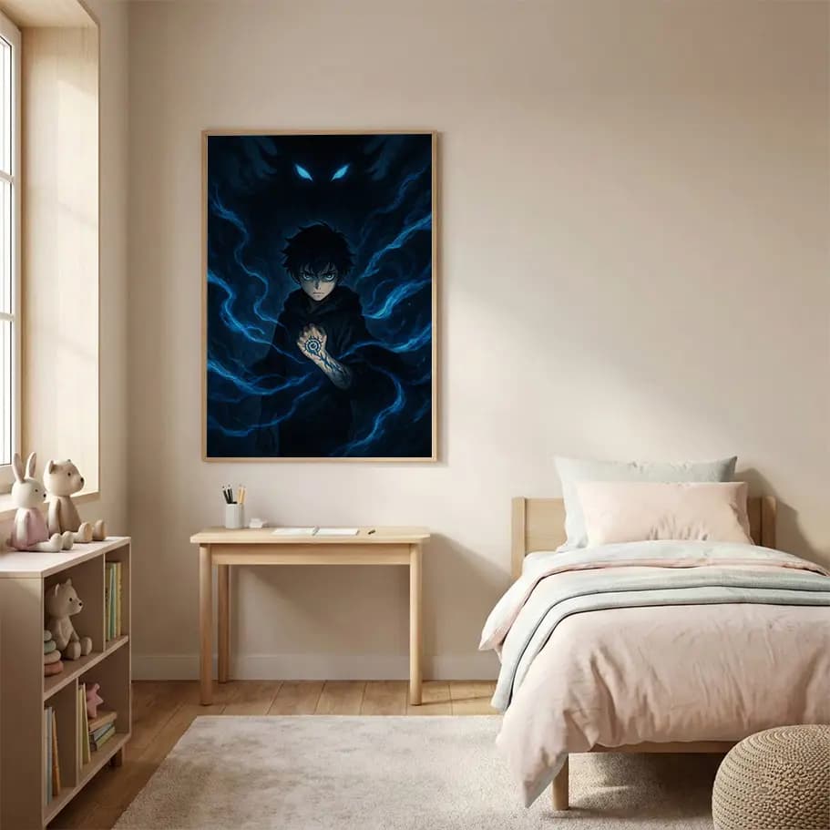 Karanlık Mavi Aura Anime Posteri