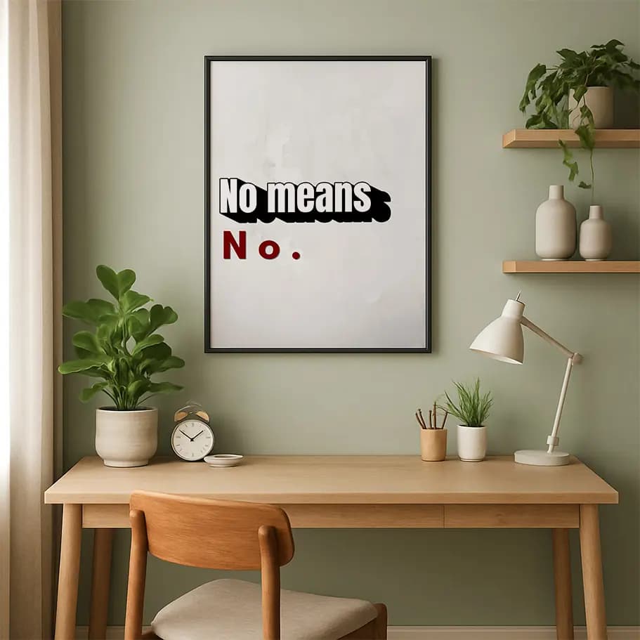 No Means No Minimal Tipografi Poster