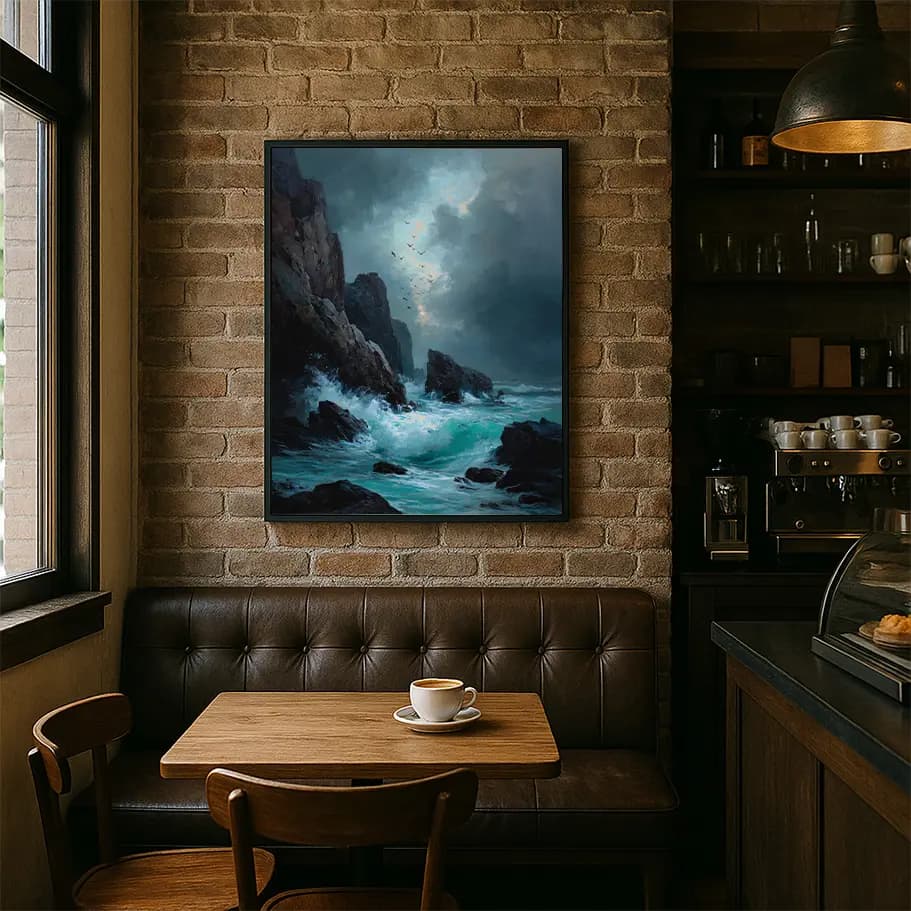 Fırtınalı Deniz Manzarası Poster