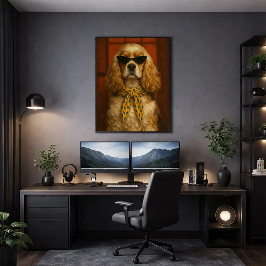 Fularlı Cocker Köpek Posteri