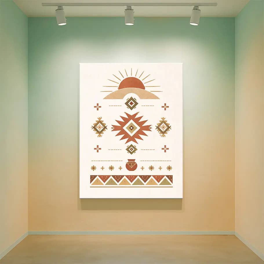 Boho Kilim Motifli Güneş Poster
