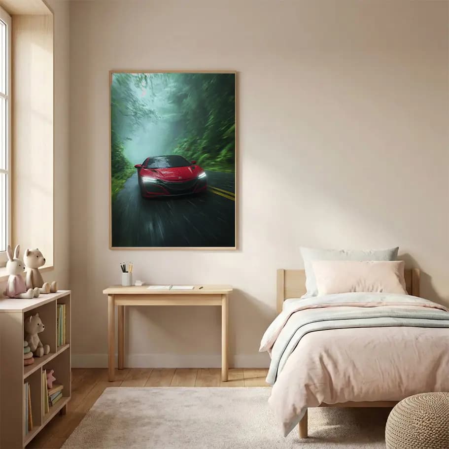 Kırmızı Süper Spor Araba Poster